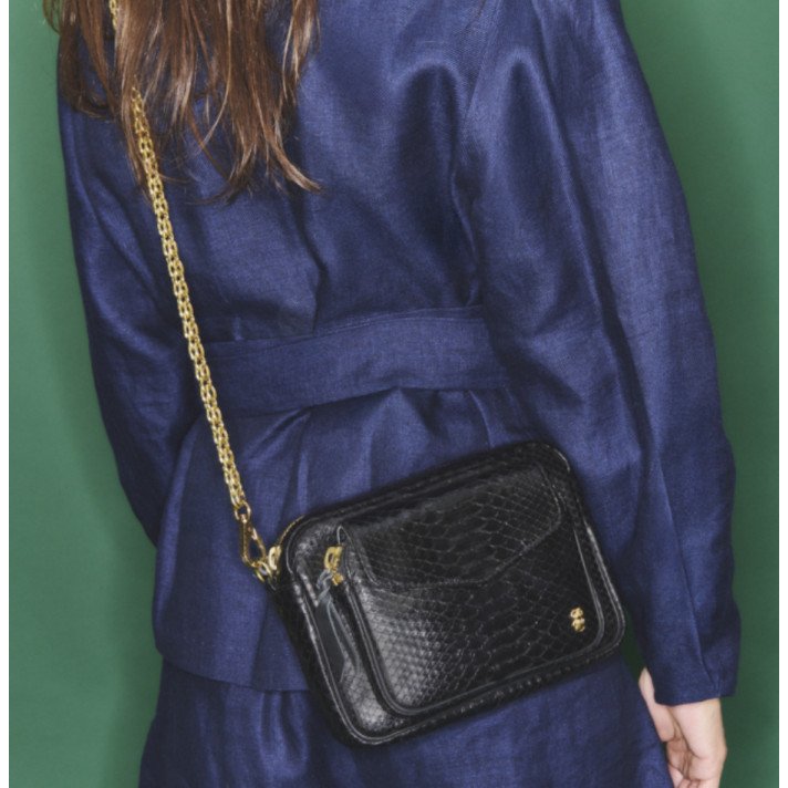 BIG CHARLY PYTHON NOIR CHAINE OR CLARIS VIROT