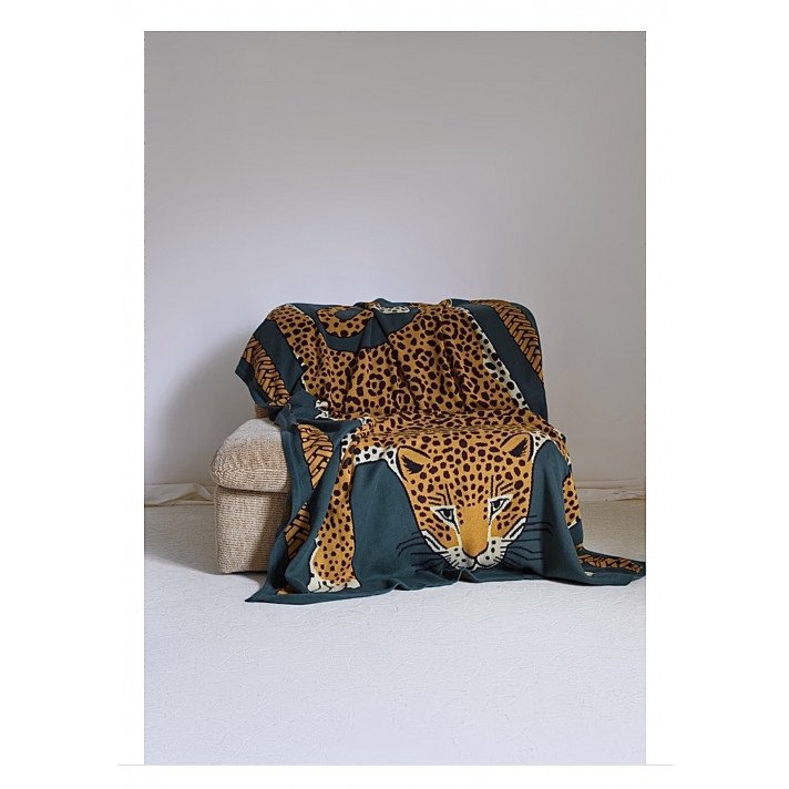 PLAID 130 LEOPARD VERT INOUI EDITIONS