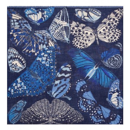CARRE 130PAPILLONS BLEU IN