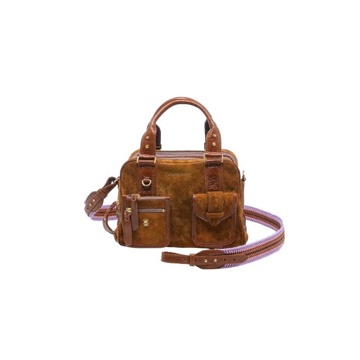 SAC RICHIE CUIR TABAC CLARIS VIROT