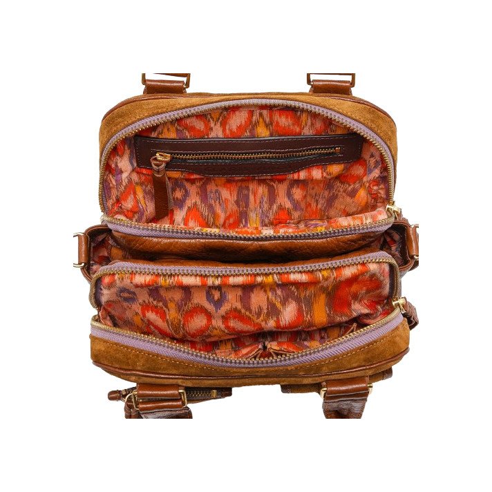 SAC RICHIE CUIR TABAC CLARIS VIROT