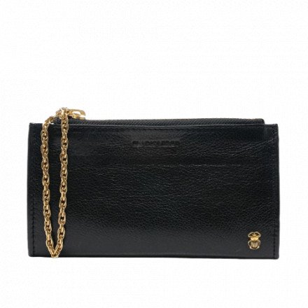 ACHILLE PORTE MONNAIE CUIR NOIR CLARIS VIROT