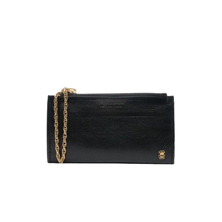 ACHILLE PORTE MONNAIE CUIR NOIR CLARIS VIROT