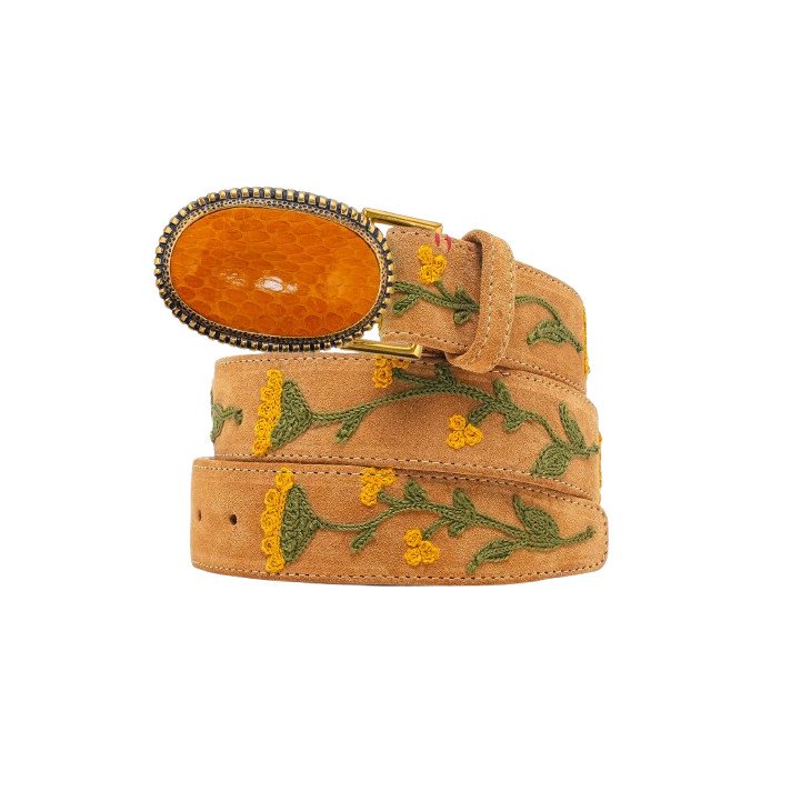 CEINTURE SUEDE MIEL BRODE CLARIS VIROT