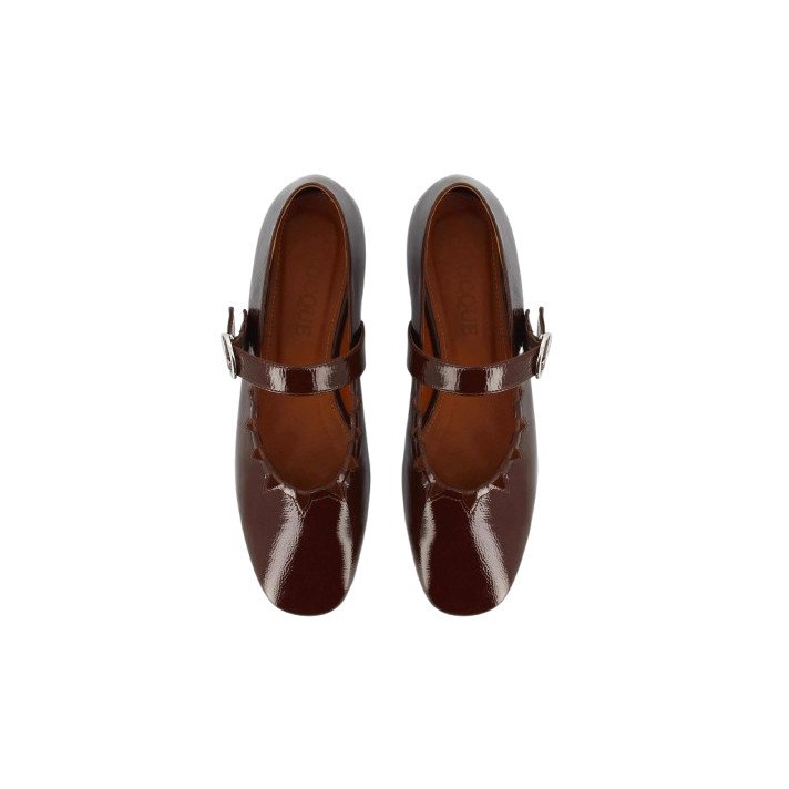 GINGER BALLERINE CHOCOLAT VERNIS SOCQUE PARIS