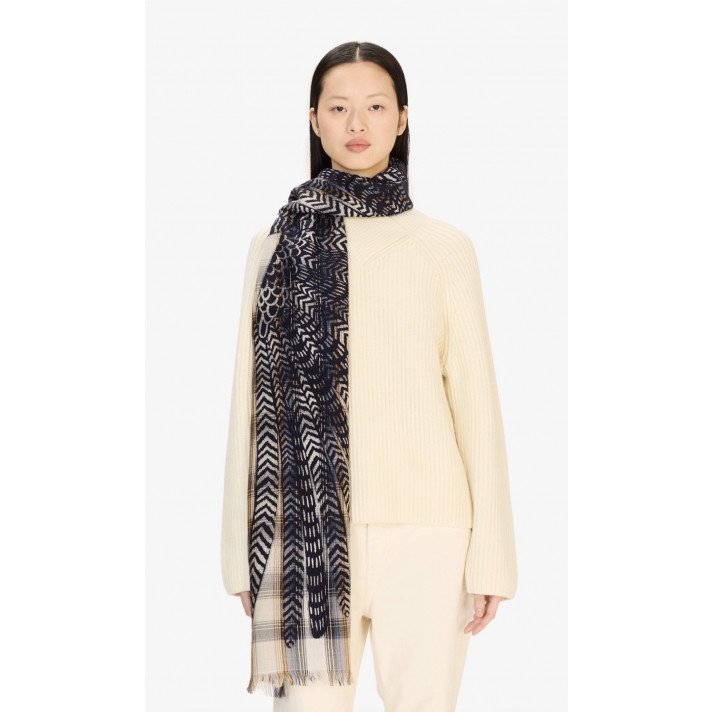 ECHARPE 70 3D HEDWIGE BEIGE/BLEU INOUI ÉDITIONS