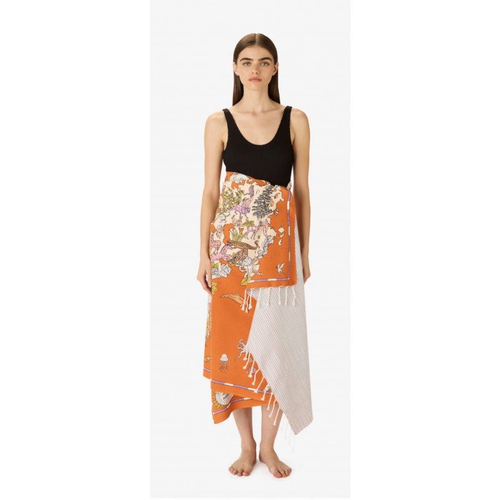 FOUTA 100 ATLAS ORANGE INOUI EDITIONS
