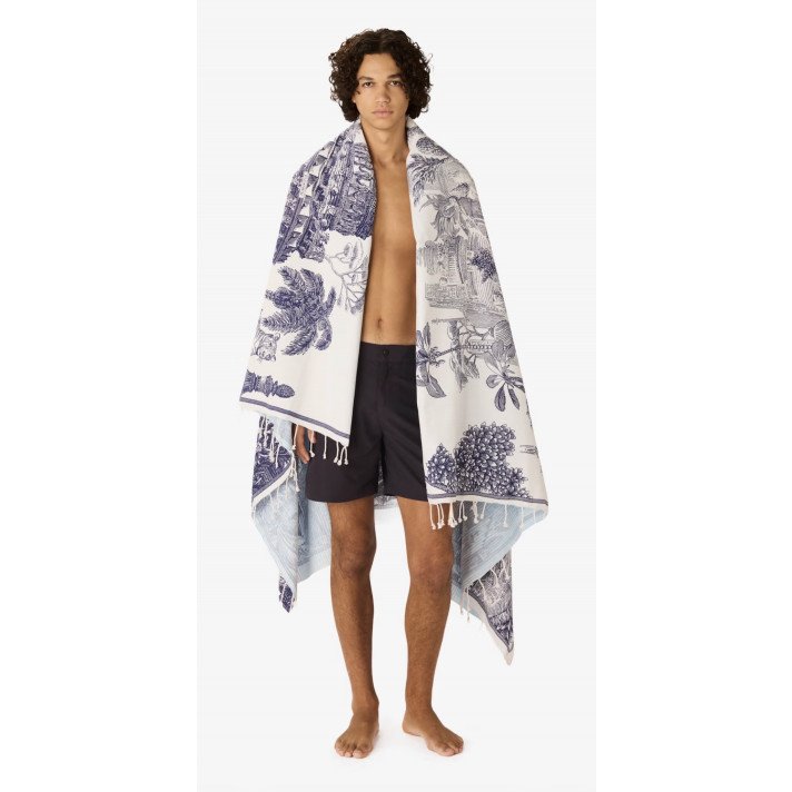 FOUTA 140 PIRANESI BLEU INOUI EDITIONS