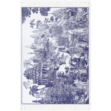 FOUTA 140 PIRANESI BLEU INOUI EDITIONS