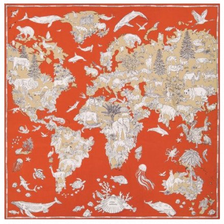 CARRE 130 ATLAS ORANGE INOUI EDITONS