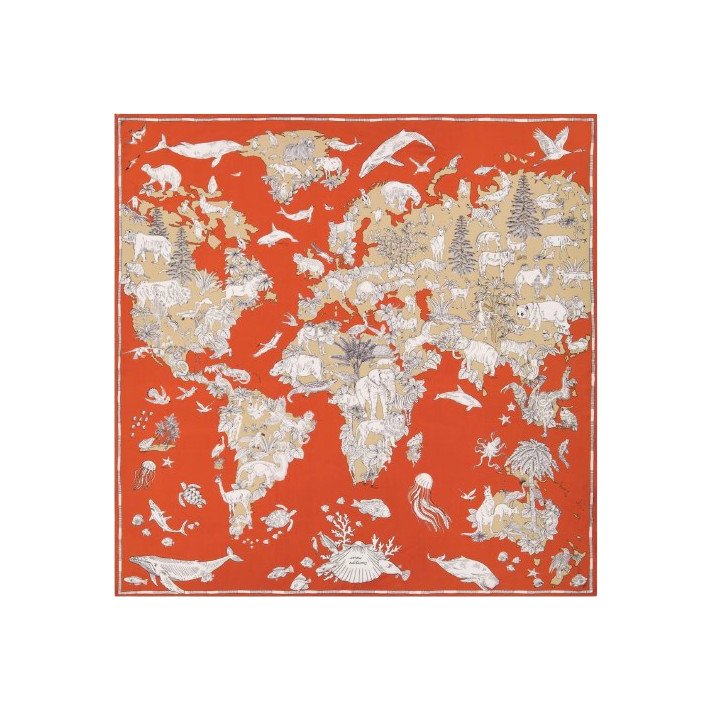 CARRE 130 ATLAS ORANGE INOUI EDITONS