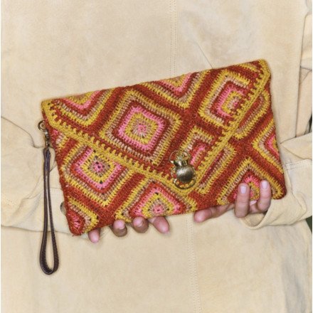 ALICIA POCHETTE RAPHIA ROSE CLARIS VIROT