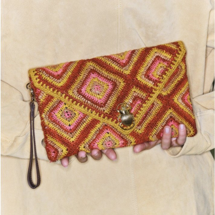 ALICIA POCHETTE RAPHIA ROSE CLARIS VIROT