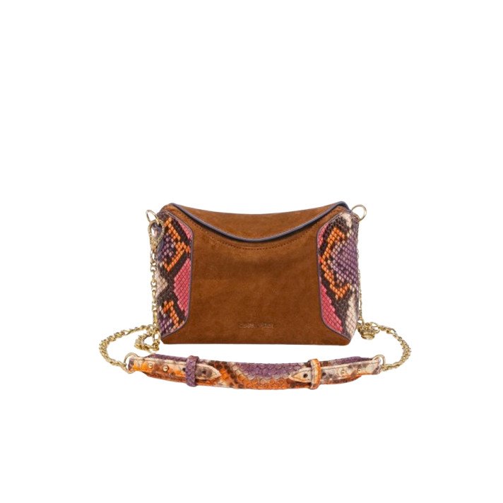 MINI GAIA SAC PYTHON CUIR TABAC ROSAVANDE CLARIS VIROT