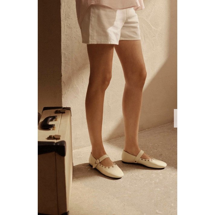 GINGER BAL CUIR CREME SOCQUE PARIS