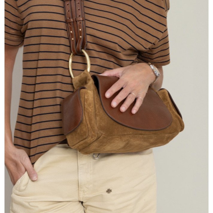 SAC MARINE CUIR TABAC CLARIS VIROT