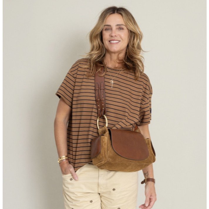 SAC MARINE CUIR TABAC CLARIS VIROT