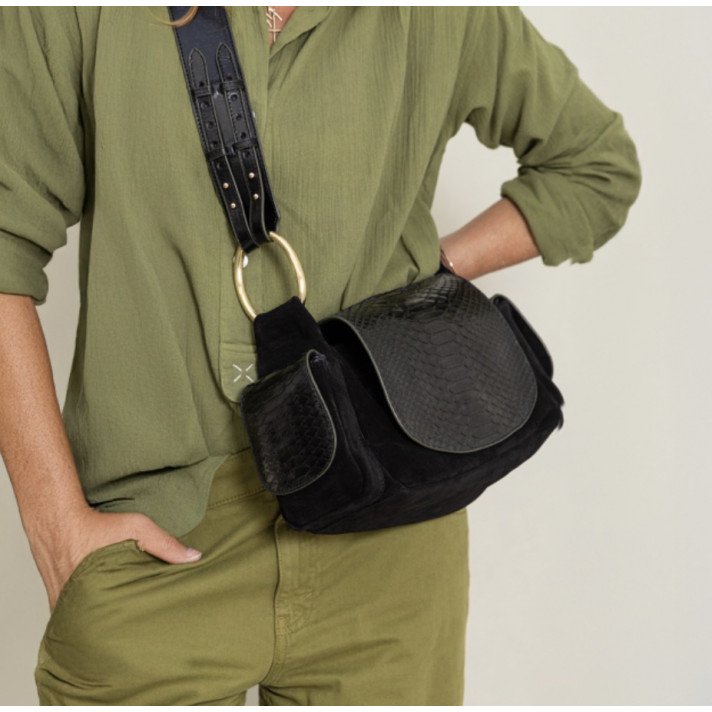 SAC MARINE PYTHON NOIR CLARIS VIROT