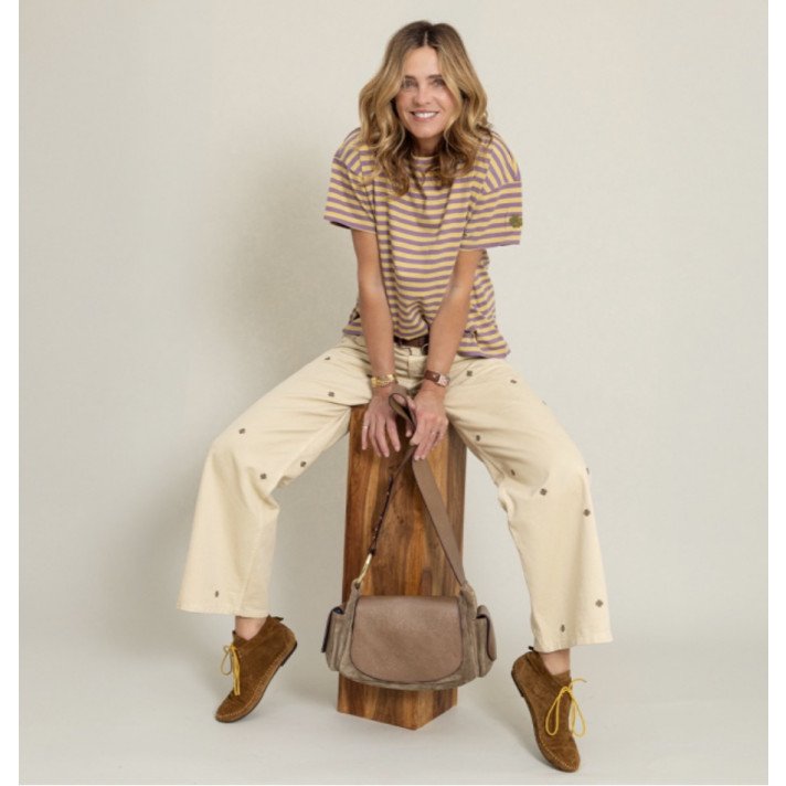 SAC MARINE CUIR TAUPE CLARIS VIROT