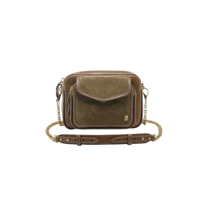 SAC CHARLY CUIR TAUPE CLARIS VIROT