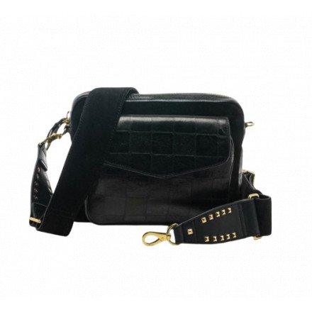 SAC BIG CHARLY EMBOSSE CHECK NOIR CLARIS VIROT