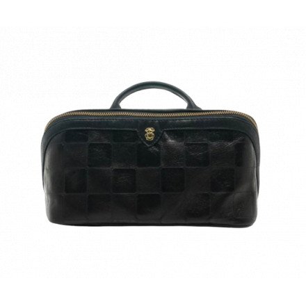 TROUSSE CHARLOTTE EMBOSSE CHECK NOIR CLARIS VIROT