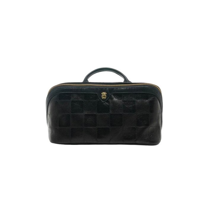 TROUSSE CHARLOTTE EMBOSSE CHECK NOIR CLARIS VIROT