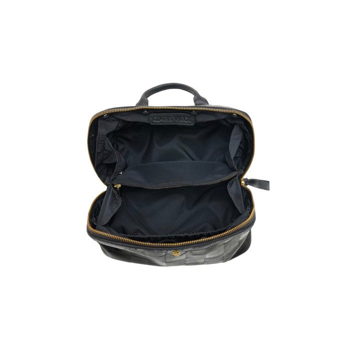 TROUSSE CHARLOTTE EMBOSSE CHECK NOIR CLARIS VIROT