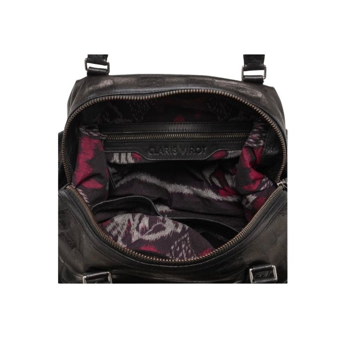SAC ROGER XS EMBOSSE CHECK NOIR CLARIS VIROT