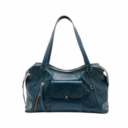 SAC JUNO CUIR BLEU NERAZZURO CLARIS VIROT