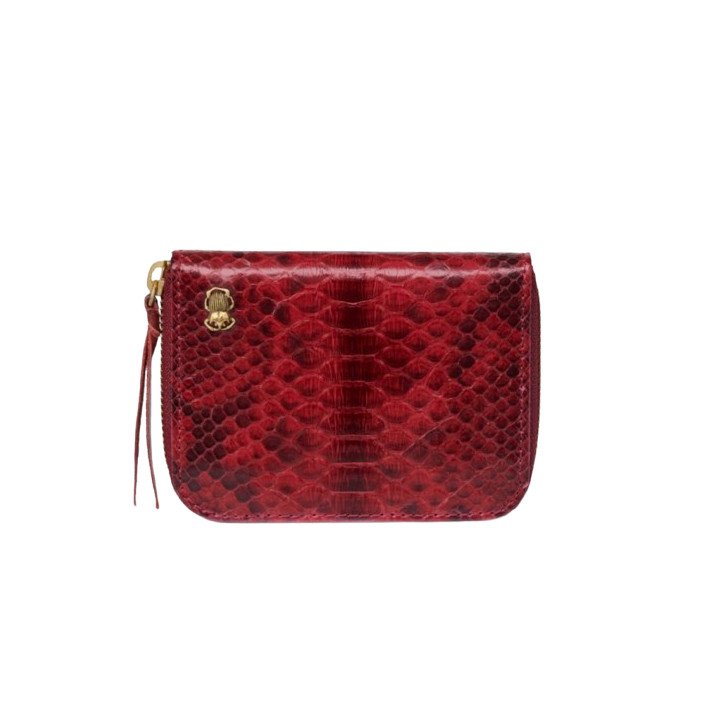 PORTE MONNAIE MINI BOB PYTHON BORDEAUX CLARIS VIROT