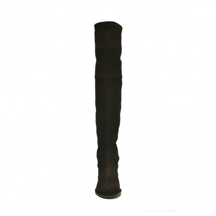 Lowland Cuissardes Velours Strech Noires Stuart Weitzman